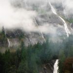 Low lying clouds and waterfalls
