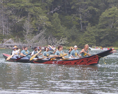 Jamestown Canoe Crew - pullers jamestown Tribal Canoe Journey topic of speech by Vicki Carroll at NOSPS dinner