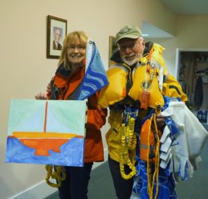 The Webbs demonstrate a man overboard exercise