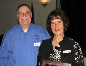 Sally Calkins in presented the Member of the Year Award 2017/2018